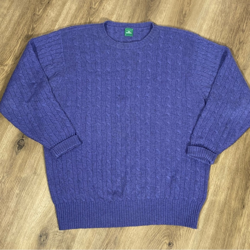 Sid Mashburn 100% Cashmere Lavender Crewneck Sweater size XL Made in Scotland
